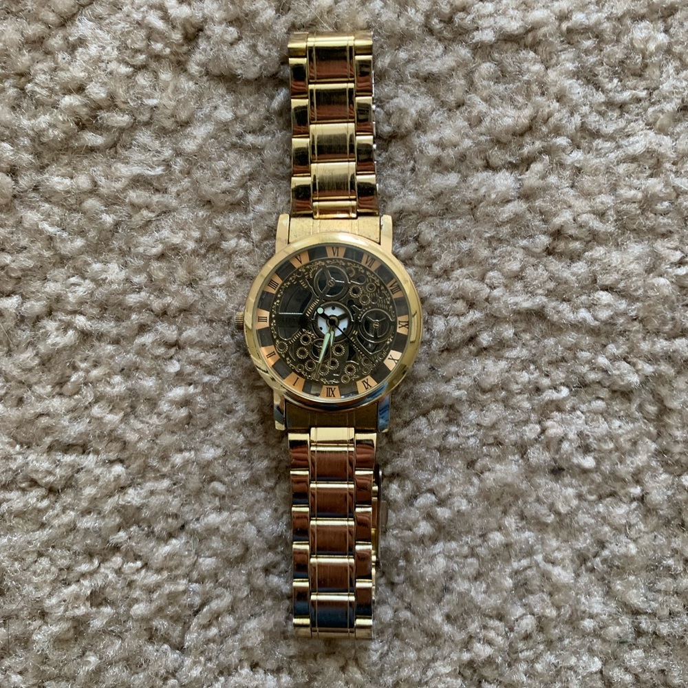 Stainless Steel Gold Vintage Rovite Watch